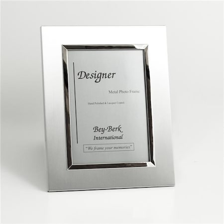 Bey Berk International Bey-Berk International SF177-09 4 x 6 in. Brushed Metal Picture Frame with Easel Back - Silver; 8 x 6 x 0.25 in. SF177-09